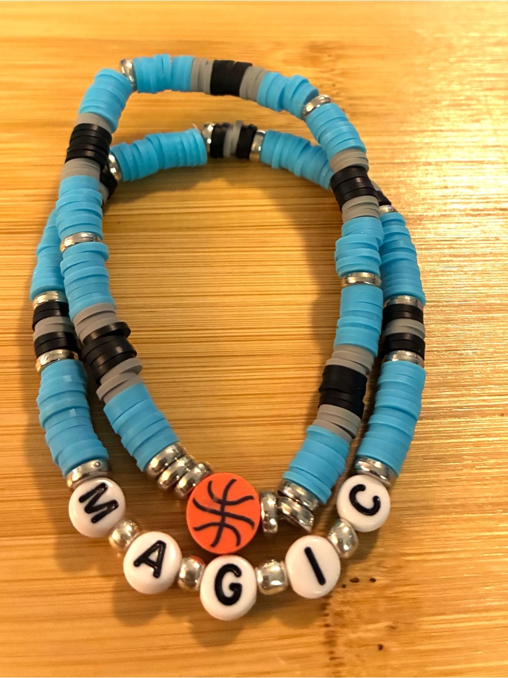 Magic Basketball Beaded Stretch Bracelet Set